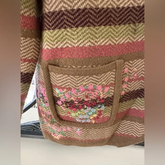 Max Mara Embroidered Cardigan Wool Jacket